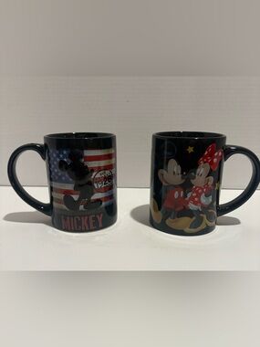 Disney Black and Red Mickey & Minnie Ceramic Mug Duo
